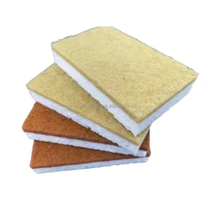 Kitchen Sponge Sisal Pulp Cotton Cellulose Coconut Compostable Heavy Duty High Scouring Pad