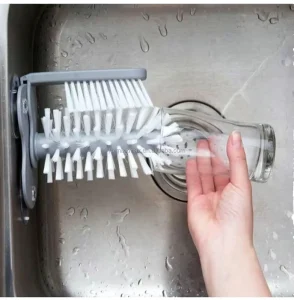 Kitchen Tool Plastic Sink Water Bottle Cleaning Brushes Glass Cup Suction Wall Lazy Cup Rotating Tea Cup Brush Brush