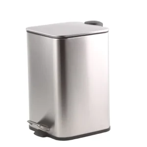 Kitchen Trash Bin 12L Stainless Steel Soft Close Step on Pedal Waste Bin With Plastic Inner Bucket