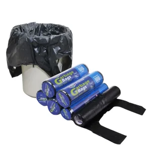 Kitchen Trash Garbage Bags with Ergonomic Handles Blue Black Plastic Household Garbage Bag in Roll