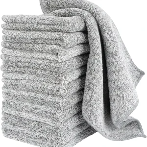 Kitchen and Car Cleaning Multi-Functional Gray Cloth Microfiber Dishcloth Wipe Bamboo Fiber Towel for Dishwashing Car Washes