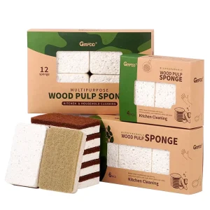 Kitchen sponge OEM factory cellulose wood pulp sponge sisal scouring pad biodegradable dishwashing sponge