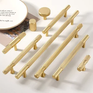 Knurled Brass Handle Cabinet and Wardrobe Knob