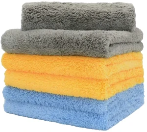 Korean 16×16 Inch 500gsm Microfiber Drying Towel for Kitchen Glass Cleaning for Car Wash Detailing Plush Edgeless Design