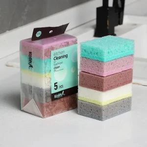 Korean Style Floral Pattern Dish Washing Sponge Block Colorful Thickened High Density Kitchen Use Dish Pots & Bowls Scouring Pad