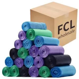 LDPE Garbage Bag Refuse Sacks Trash Bin Liner Biodegradable Drawstring Custom Printed
