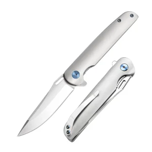 LONSDOW D2 Stainless Steel Folding EDC Knife Titanium Alloy Handle Portable Outdoor Hunting OEM Camping Pocket Knife