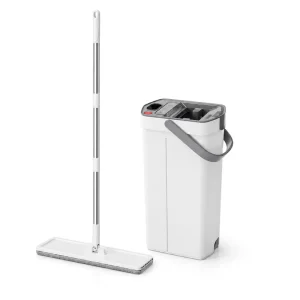 Labor Saving Real Clean Water Washing Spray Rinse Double Scraper Microfiber Flat Mop Bucket Set Home Floor Cleaning