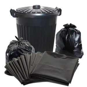 Large 13 39 55 Gallon Heavy Duty PE Mesh Heat Seal Disposable Trash Bags 120 Liters Black Garbage Bags Gravure Printed