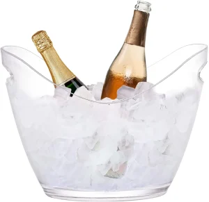 Large 4L Modern Design Transparent Plastic Beverage Tub Storage Bucket Party Ice Bucket