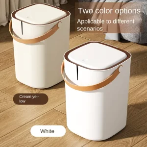 Large 5L PP Plastic Waste Bins Pressure Ring Household Kitchen Living Room Bathroom Bedroom Office Garbage Can