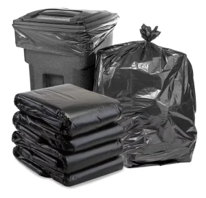 Large Black Heavy Duty 65 Gallon Trash Bags Trash Can Liners Large Size Trash Rubbish Bags Garbage Bags for Indoor and Outdoor
