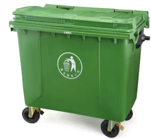 Large Capacity 1100 Liter Plastic Garbage Waste Bin with Lid and Wheels