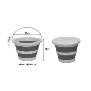 Large Capacity 15L Folding Bucket with Lid Outdoor Camping Portable Foldable Plastic Bucket Wear Resistant and Leak Proof