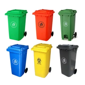 Large Capacity 180L Outdoor Pedal Bin Standing Structure Rectangular Waste Bins Trash Can HDPE Eco Friendly Street Park Lid