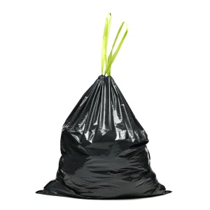 Large Capacity 20 30 40 55 Gallons Heavy Duty Full Biodegrade Disposable HDPE Garbage Trash Bags Drawstring Easy Tie Leak