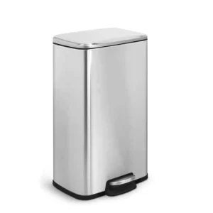 Large Capacity 30L Hotel Dual Garbage Can Stainless Steel Dustbin Custom Printed Metal Foot Pedal Galvanized Trash Can