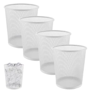 Large Capacity Black Metal Trash Can Bin Waste Basket Waste Bin Metal Wastebasket Metal Trash Can