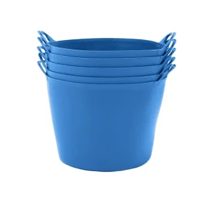 Large Capacity Foldable Plastic Bucket with Dual Handles Portable Collapsible Water Bucket for Home Outdoor Use