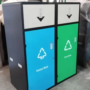 Large Capacity Garbage Bin Custom Galvanized Sheet Storage Bins Multiple Compartments Waste Bin With Lid Lock for Outdoor Public