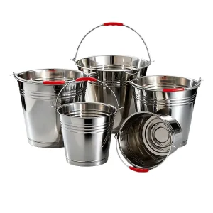 Large Capacity Outdoor Metal Bucket Thickened Commercial Water Storage Lid Portable 304 Stainless Steel Boiling