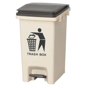 Large Capacity Rectangular Open Top Pedal Operated Eco Friendly Minimalist PP Waste Bin for Home Kitchen Use