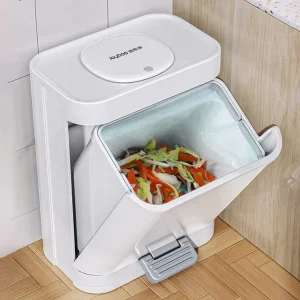 Large Capacity Rectangular Plastic Kitchen Waste Bin with Foot Pedal and Press Type Lid Eco Friendly Storage Bucket