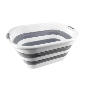 Large Capacity Solid Bottom Sand Buckets for Beach Grey Laundry Wash Plastic 20 Liter Collapsable Fishing Bucket