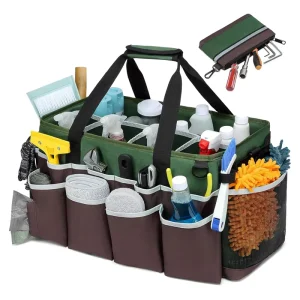 Large Cleaning Caddy Bag and Supplies Storage Organizer