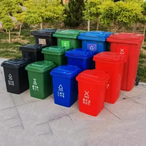 Large Commercial Outdoor Waste Bins 30-50L Open Top Plastic Trash Can with Foot Classified Storage Bin