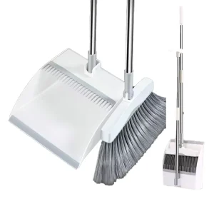 Large Foldable Handheld Sustainable Comb Toothed Dustpan Broom Set with Long Plastic Handle Household Floor Cleaning