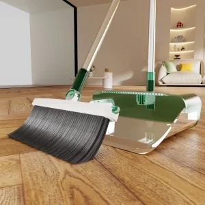 Large Heavy Duty Broom and Dustpan Set Stainless Steel Sleeve Plastic Hand Style Broom Head for Hair Dust