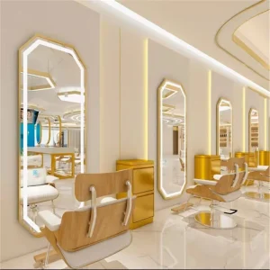 Large Mirror Luxury Salon Mirror Station Wall Decor for Barbershop Hairdressing Makeup Styling Salon Stand Mirror with Led