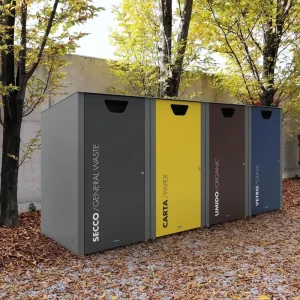 Large Outdoor Steel Rectangular Garbage Bins Waterproof Eco Friendly Portable Flip Lid Commercial Recycling Bin