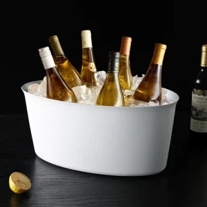 Large Oval Stainless Steel Ice Bucket Modern Minimalist Design Extra large Capacity for Outdoor