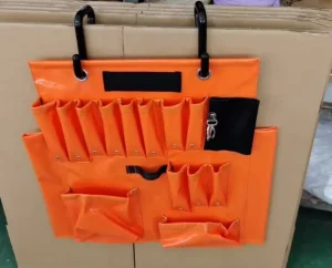 Large Plastic Double Tier Aerial Apron Bucket Truck Outdoor Multifunction Tools Organizer with 16 Pockets and Magnet