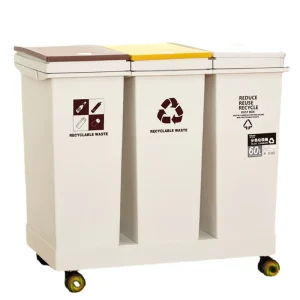 Large Plastic Lid Waste Bin for Kitchen & Living Room Dry Wet Separation Household Dedicated Garbage Classification