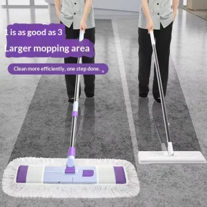 Large Size Telescopic Handle Mop Dry and Wet Household Flat One Push Floor Cleaning Tool Dual Use Dust Pusher