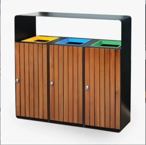 Large Wood Outdoor Sorting Waste Bin with Sturdy and Eco Friendly Design for Efficient Garbage Management