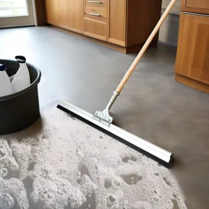 Large-area Wiper Kitchen Grease Floor Squeegee Aluminum Alloy Floor Scraper Cleaning Steel Curved Rubber Squeegee
