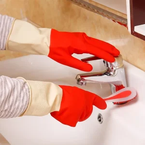Latex Gloves 50g Rubber Grip Laundry Dishwashing Light Feature Kitchen Use Reusable Household Gloves
