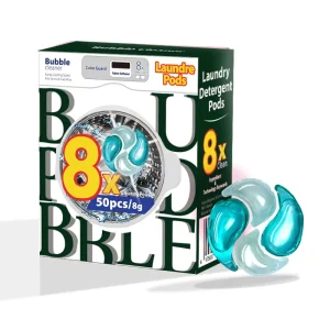 Laundry Detergent Capsules 20 Loads Laundry Pods Enzyme Power Cold Water Soluble Plastic Washing Capsules
