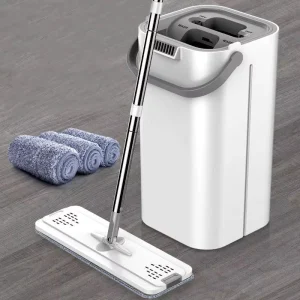 Lazy Mop Set Hand Washable Flat Mop Bucket Steel Pole Dry Wet Separation One Mop Artifact Household Cleaning