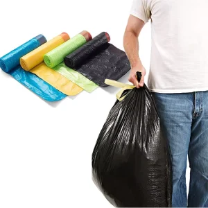 Leak Proof Drawstring Garbage Bags 60L for Wet Waste Disposal