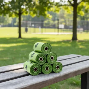 Leak Resistant Puncture Resistant for Dog Accessories Custom Packaging with Barcode for Supermarket PLA PBAT Poop Bags