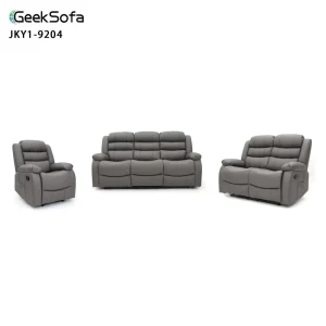Leather Manual-Motion Recliner Sofa Set 3-2-1 for Living Room