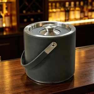 Leatherette Stainless Steel Red Wine Champagne Cooling Bucket Ice Buckets Beverage Tubs