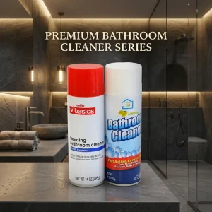 Lemon Scented Bathroom Foam Cleaner with Scrub Free Formulas Multi Surface Deep Cleaning Spray for Tile and Tub