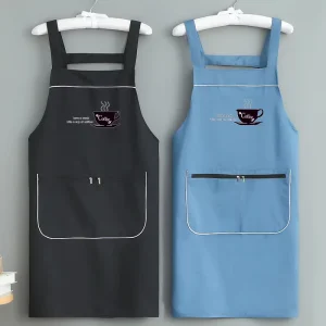 Life Is Like a Circle Cotton Sleeved Apron Logo Women’s Apron Work Clothes Fashionable Men’s Apron Home Use Thin Summer