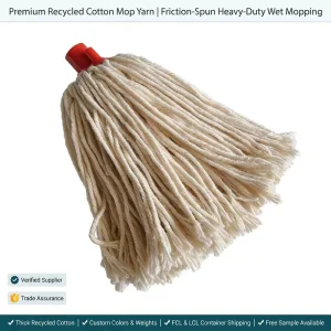 Lightweight 150g 200g 250g 300g Recycled Cotton Mop Head Replacement Screw Thread Socket Wet Floor Cleaning Mop Refill